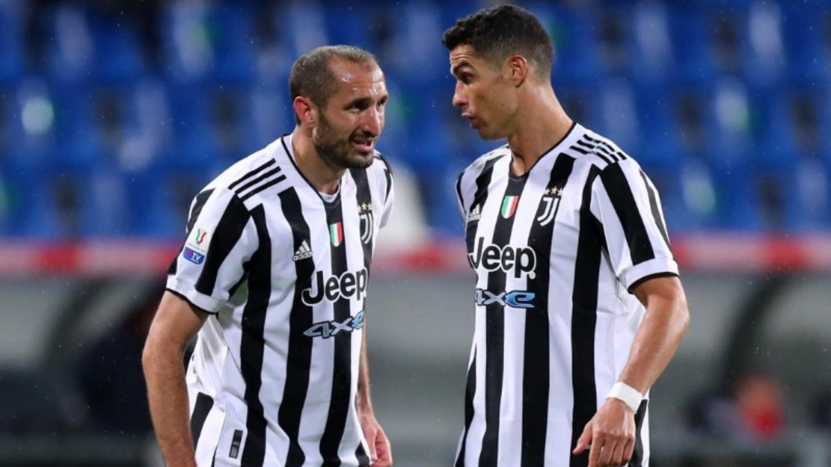 Chiellini y Cristiano Ronaldo