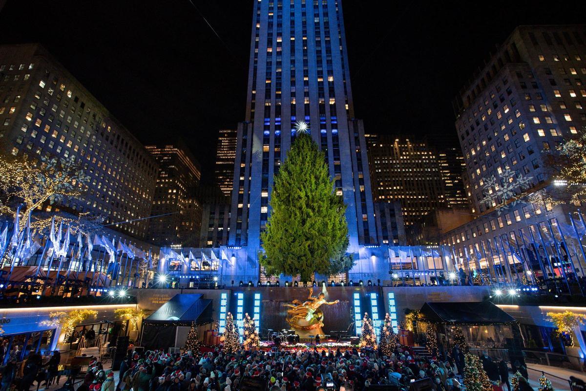 Iluminación del árbol de Navidad del Rockefeller Center en Nueva York