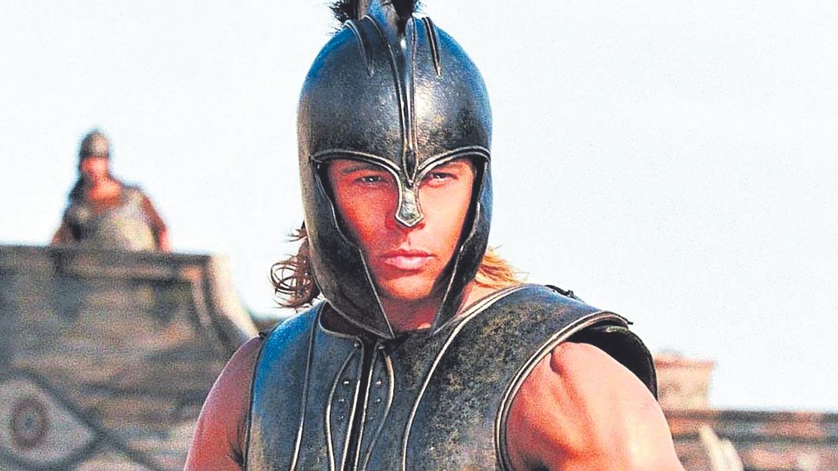 Brad Pitt, como Aquiles, en la película Troya