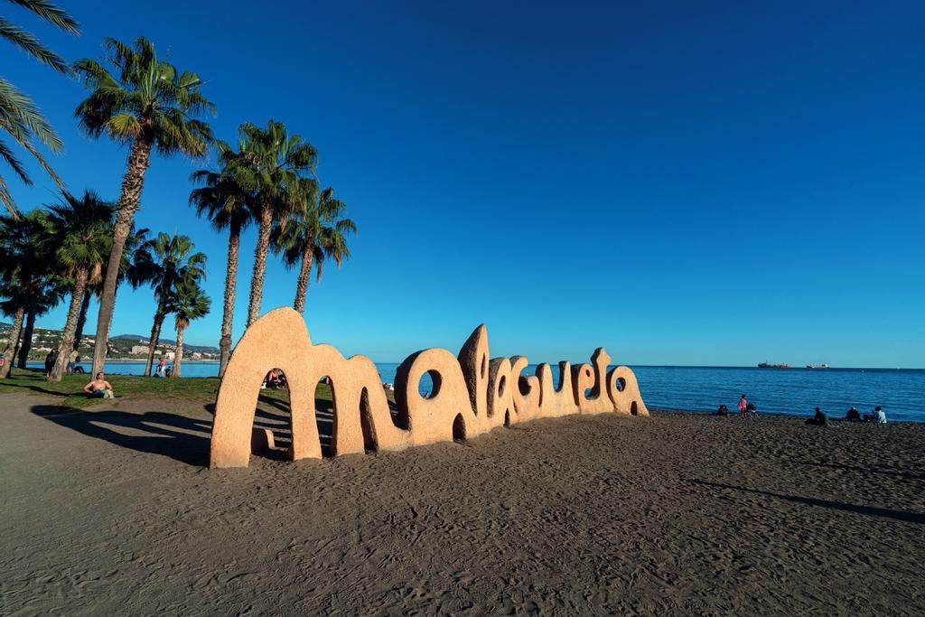 Palmeras en la playa de la Malagueta