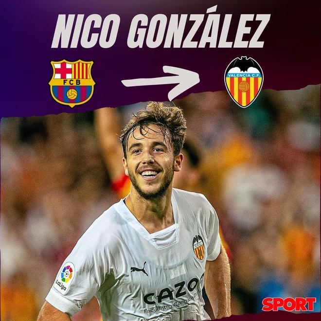 13.08.2022: Nico González - Amplía su vinculación con el Barça dos años más, hasta junio de 2026, con una cláusula de 1.000 millones de euros. Asimismo, Barça y Valencia llegan a un acuerdo para su cesión hasta junio de 2023