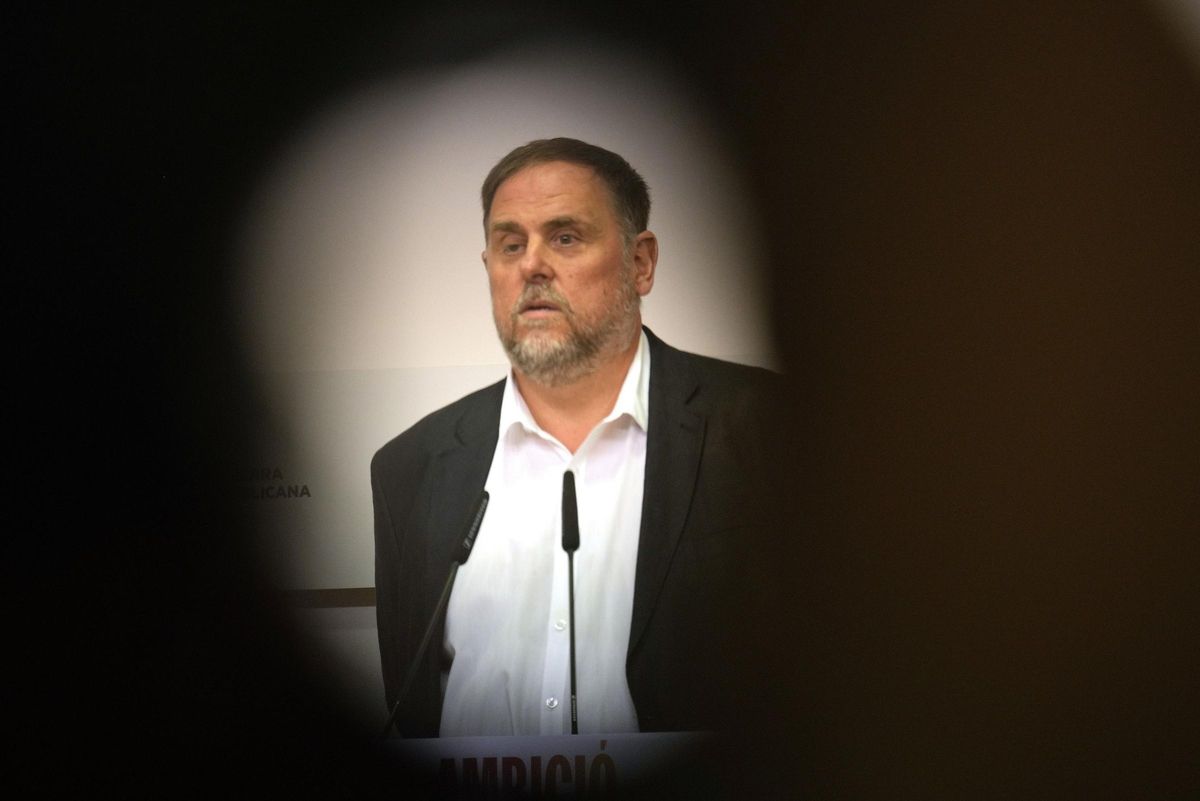 El presidente de ERC, Oriol Junqueras, este lunes.