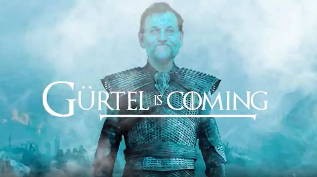 Vídeo paròdia difós per Podem i IU sobre la compareixença de Rajoy per ’Gürtel’.