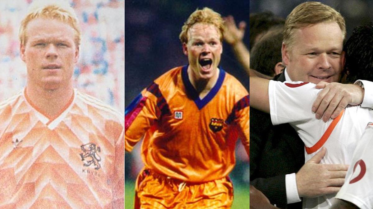Tres momentos de éxitos de Ronald Koeman: la Eurocopa de 1988, Wembley'92 y la Copa del Rey de 2008 con el Valencia