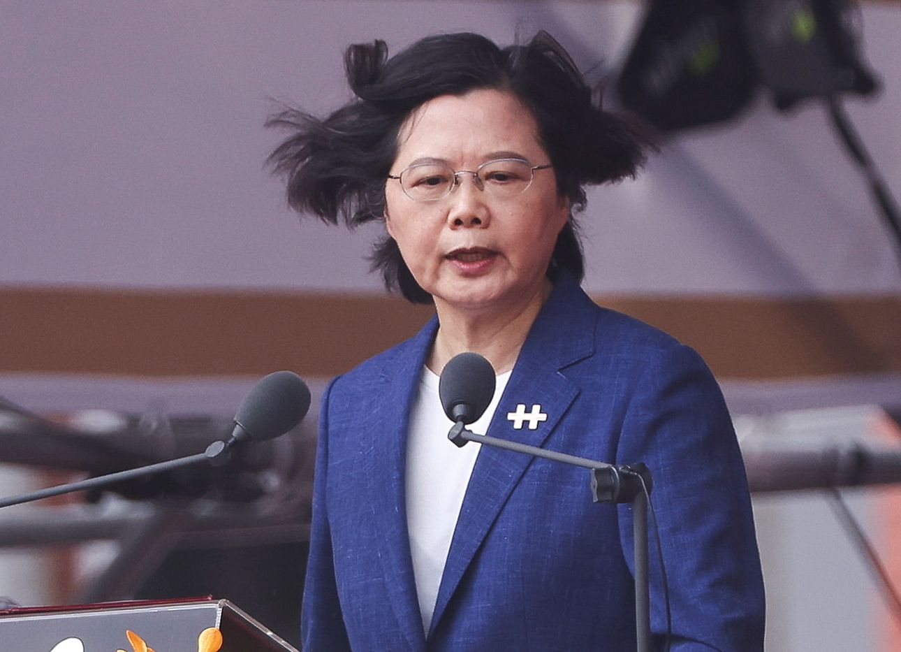 La presidenta de Taiwán, Tsai Ing-wen, durante las celebraciones