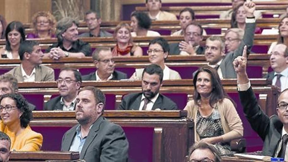 Votación de la ley de consultas en el Parlament, el pasado 19 de septiembre.