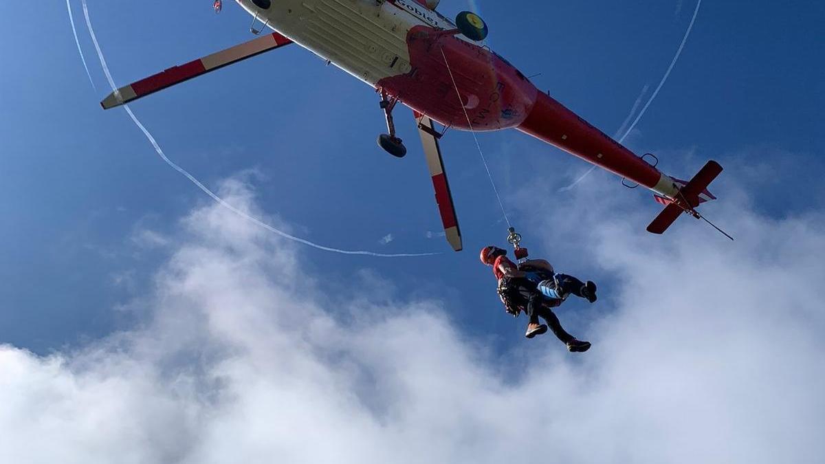 Imagen de archivo de un rescate en helicóptero en Canarias.