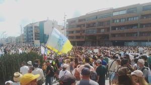 Un momento de la manifestación en las Palmas de Gran Canaria.