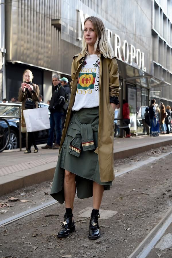 Falda midi: Milan Streetstyle