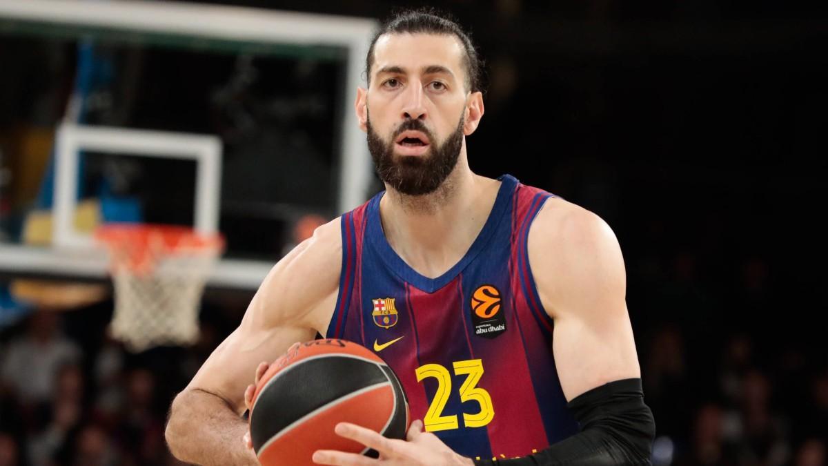 Tornike Shengelia, en un partido con el Barça