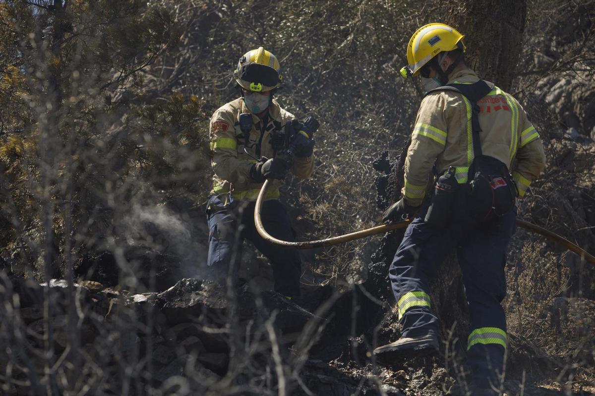 Segundo día del incendio forestal de Portbou.
