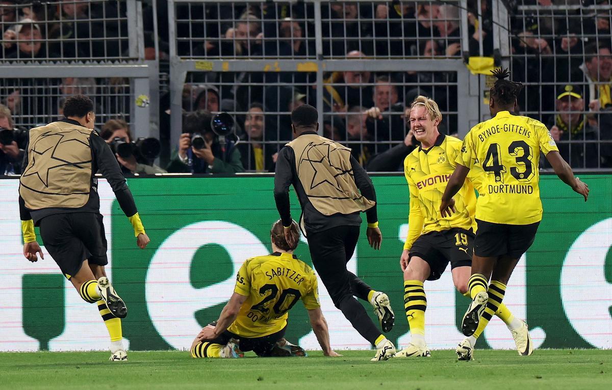 Locura del Dortmund con el gol de Sabitzer
