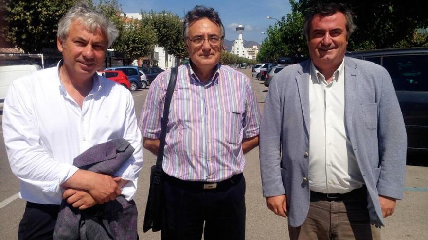 Joan Puerto, al mig, amb Pere Maluquer i Xavier Dilmé