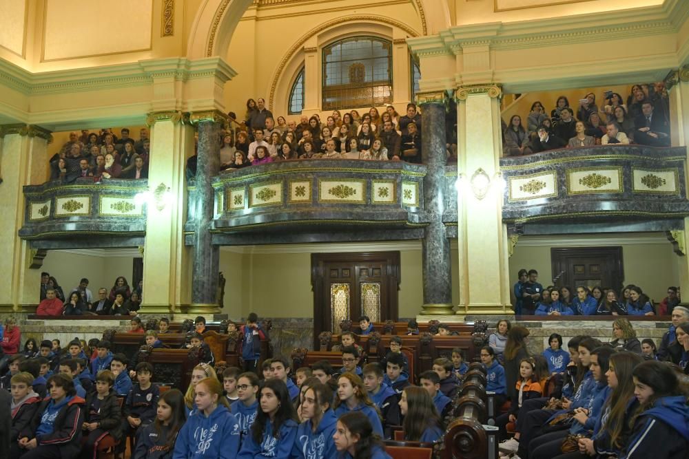 Recepción a Maristas en el Concello de A Coruña