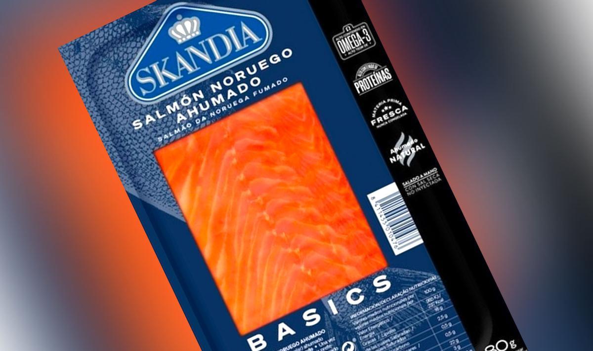 Salmón norugo ahumado de la marca Skandia.