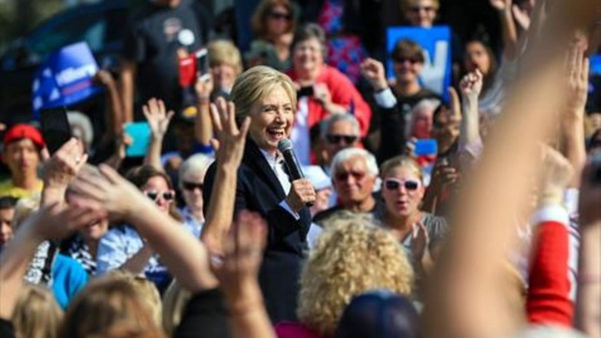 La favorita para la sucesión demócrata 8Hillary Clinton en un acto de campaña.