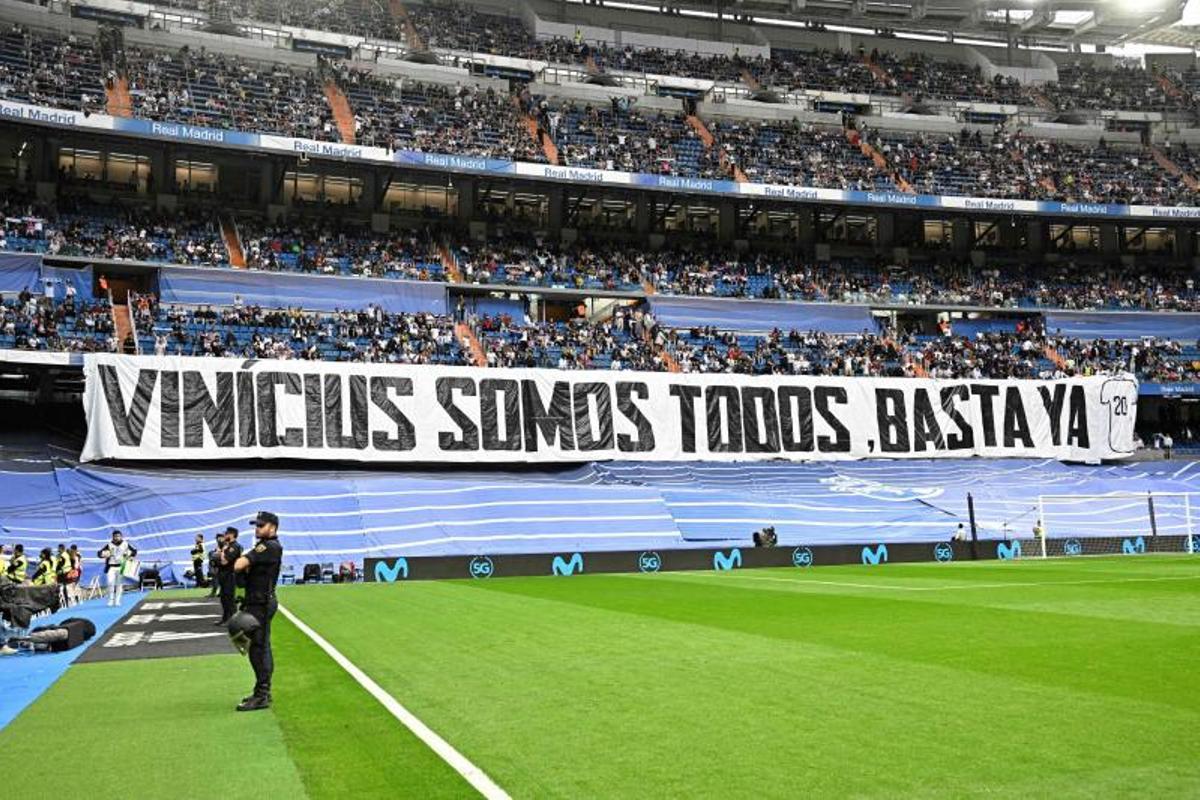 ¡'Basta ya'! El Bernabéu se vuelca con Vinícius Jr. ¡'Basta ya'! El Bernabéu se vuelca con Vinícius Jr.