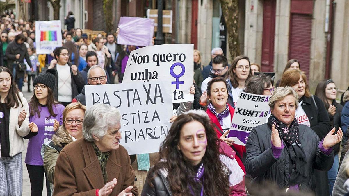 Manifestación de Azos Feministas el año pasado en Lalín. |   // BERNABÉ/ANA AGRA