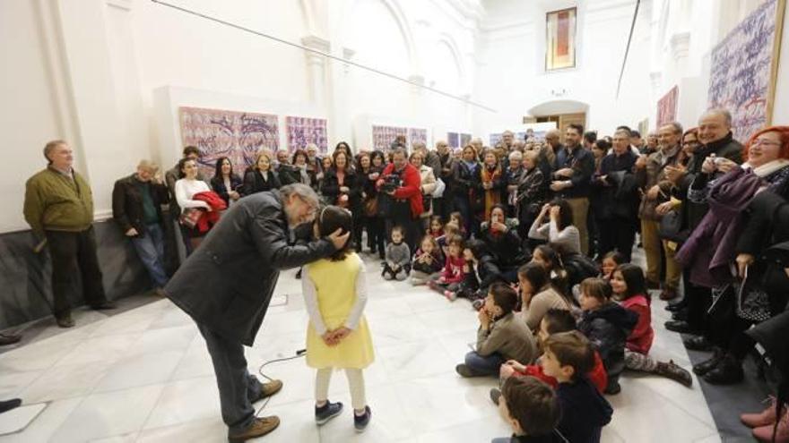 Un momento de la inauguración de la exposición, ayer.