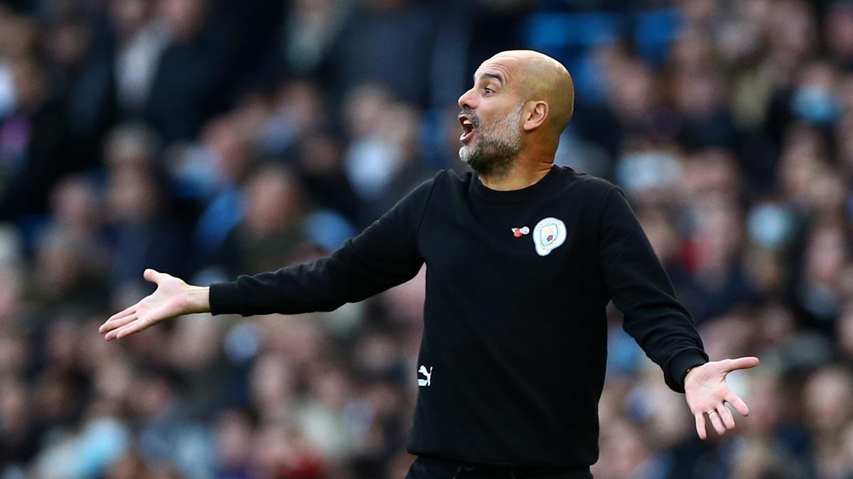 Pep Guardiola, durante el partido contra el Crystal Palace.