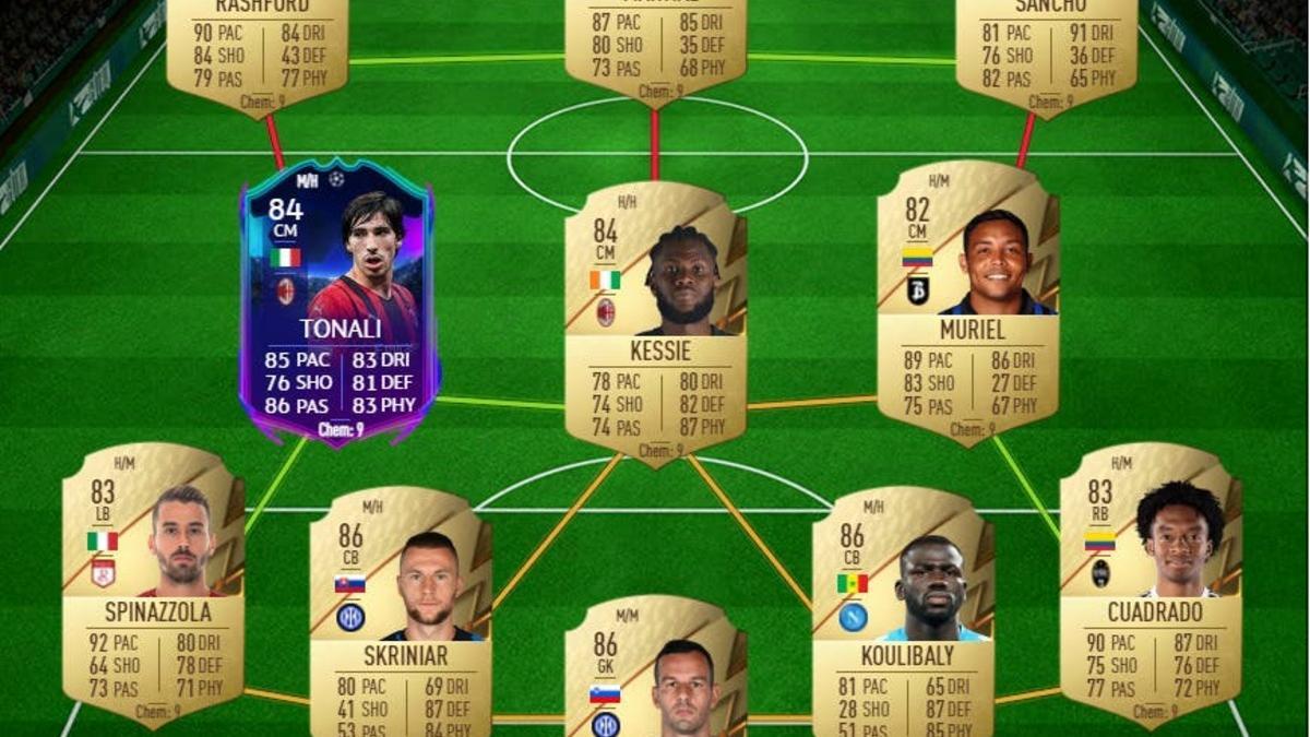 Una plantilla del Ultimate Team