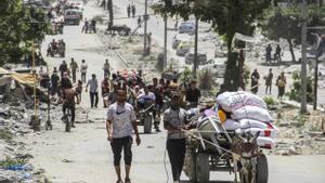 Palestinos desplazados forzosamente en la Franja de Gaza