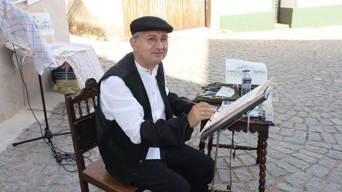 Juanjo Ventura realizando una de sus obras.