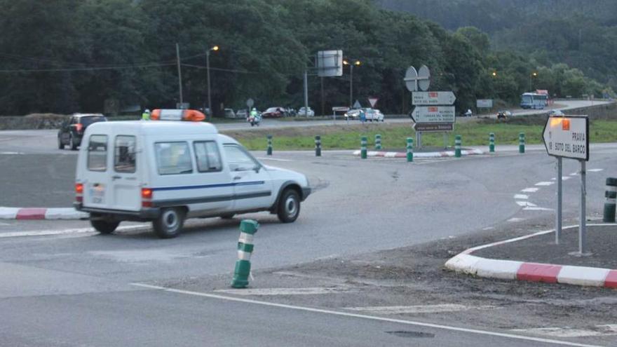 El lugar donde se produjo el accidente en La Rodriga (Salas).