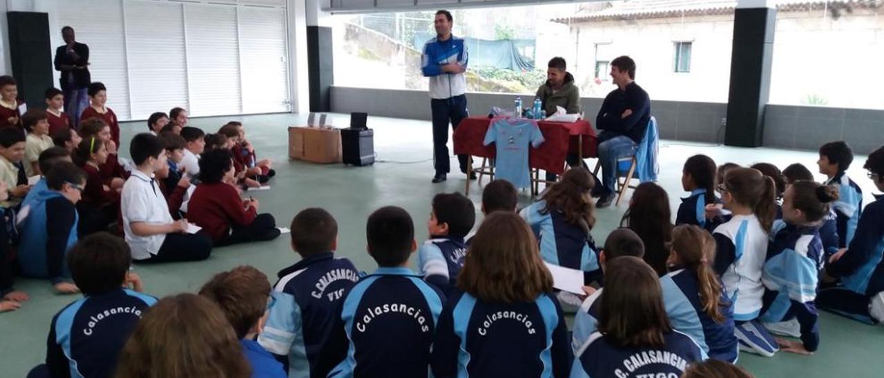 Nolito y Bermejo, en el colegio Calasancias