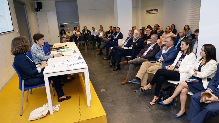 Un momento de la intervención de Adela Cortina en las jornadas sobre responsabilidad social de las empresas