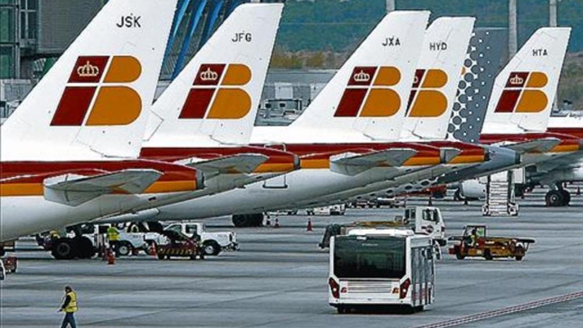 Nueva apuesta 8 Aviones de Iberia en el aeropuerto de Barajas.