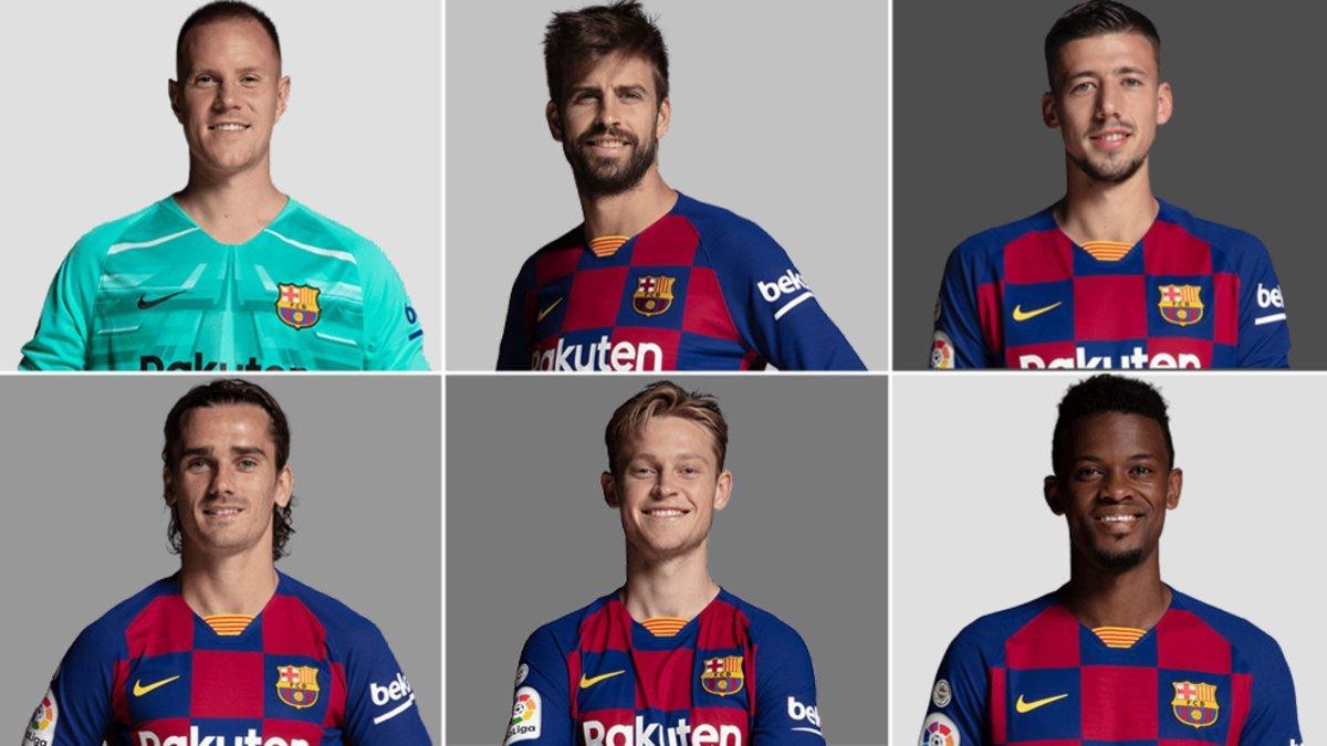 Ter Stegen, Piqué, Lenglet, Griezmann, De Jong y Semedo