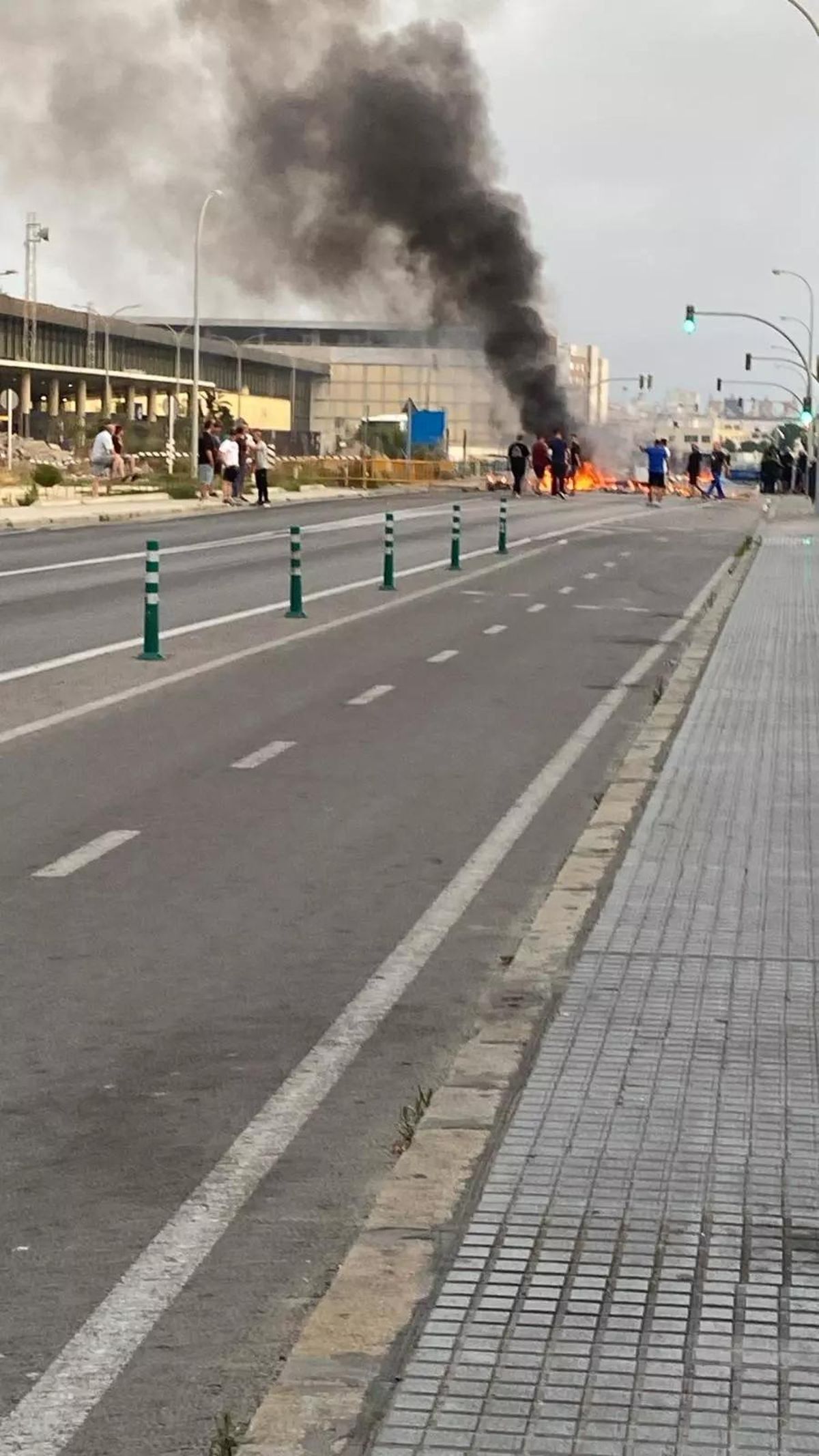 Imagen de la protesta de los trabajadores del metal de este miércoles en Cádiz.
