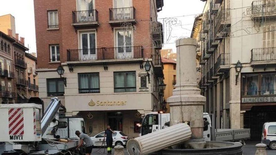 Teruel comienza los trabajos para la restauración de la columna del Torico