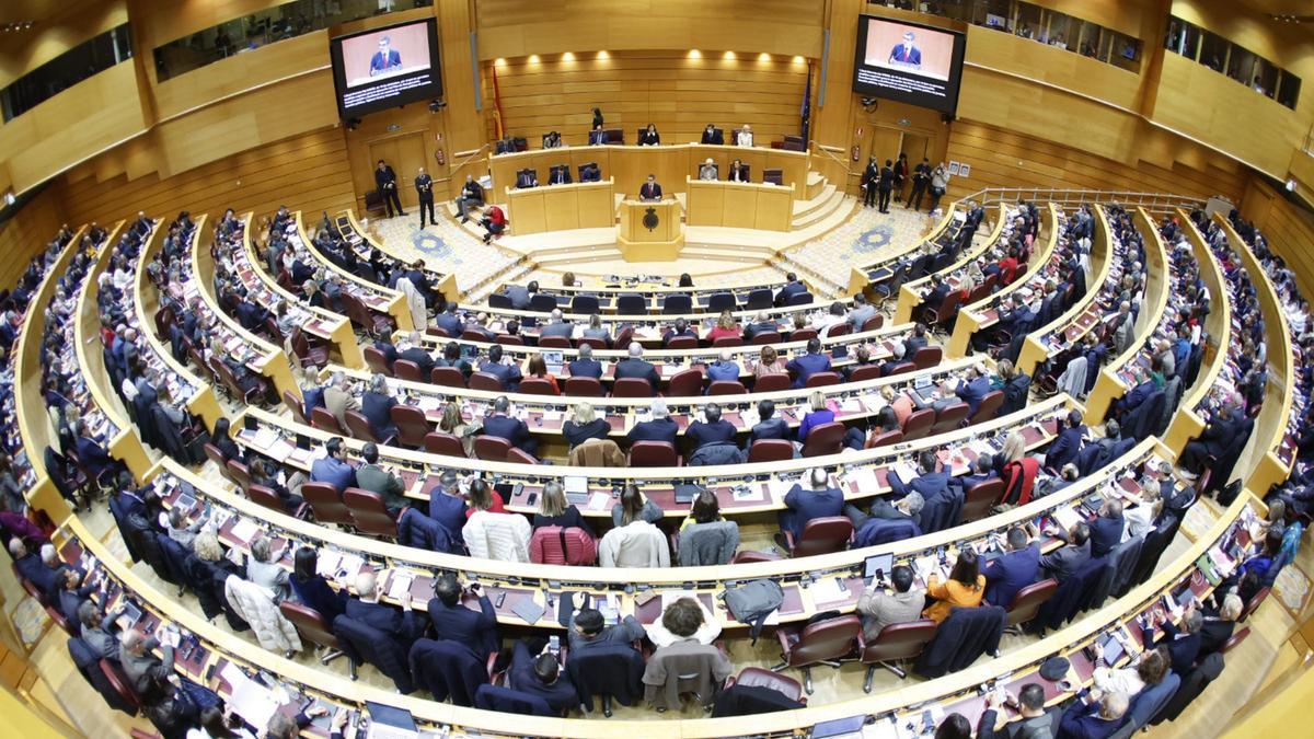 Vista de l'hemicicle del Senat, on aquest dimecres s'ha celebrat el ple del Congrés