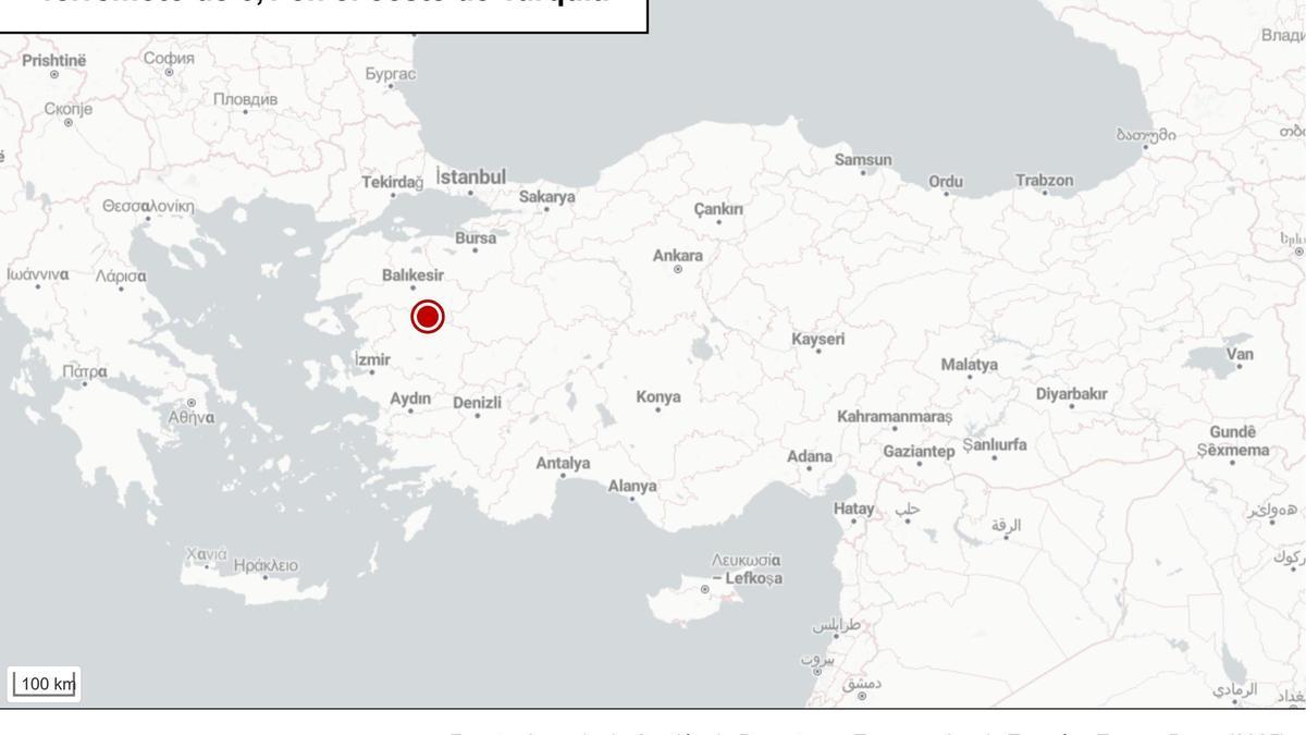 Registrado un terremoto de magnitud 6,1 en el oeste de Turquía