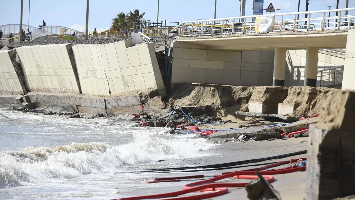 La playa de la Nova Marbella desaparece tras el temporal