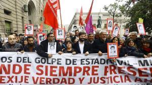 Manifestación por el 50 aniversario de la muerte de Salvador Allende por el golpe de Estado en Chile.