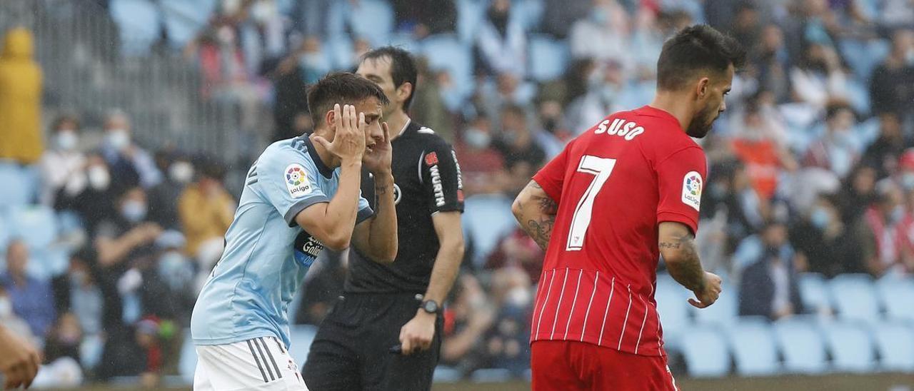 Cervi y Suso, en el partido en Balaídos de la primera vuelta.