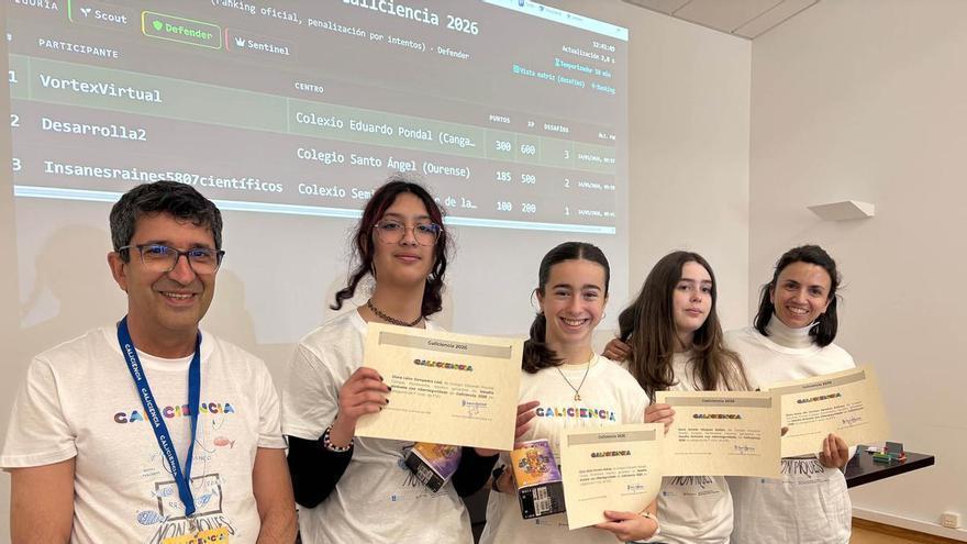 El colegio Eduardo Pondal de Cangas, premiado en el desafío "Atrévete coa ciberseguridade" en la feria Galiciencia en Ourense