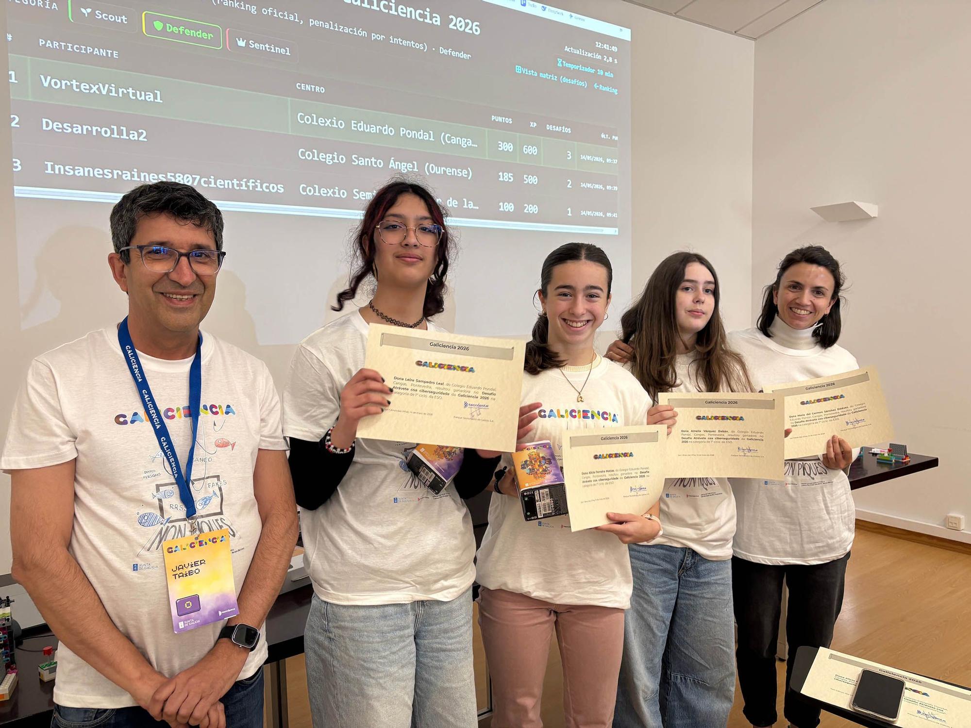 El equipo ganador del colegio Eduardo Pondal.