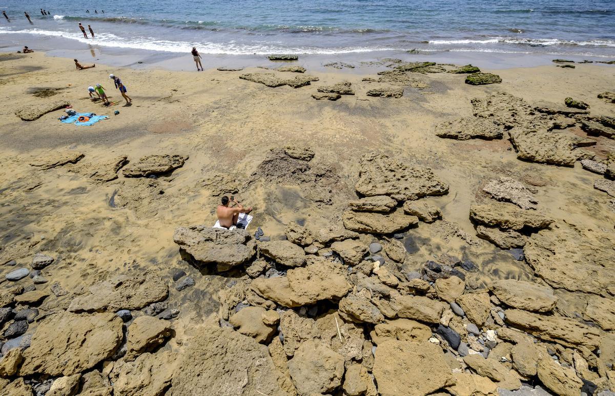 Las capas fósiles de Las Canteras, al descubierto
