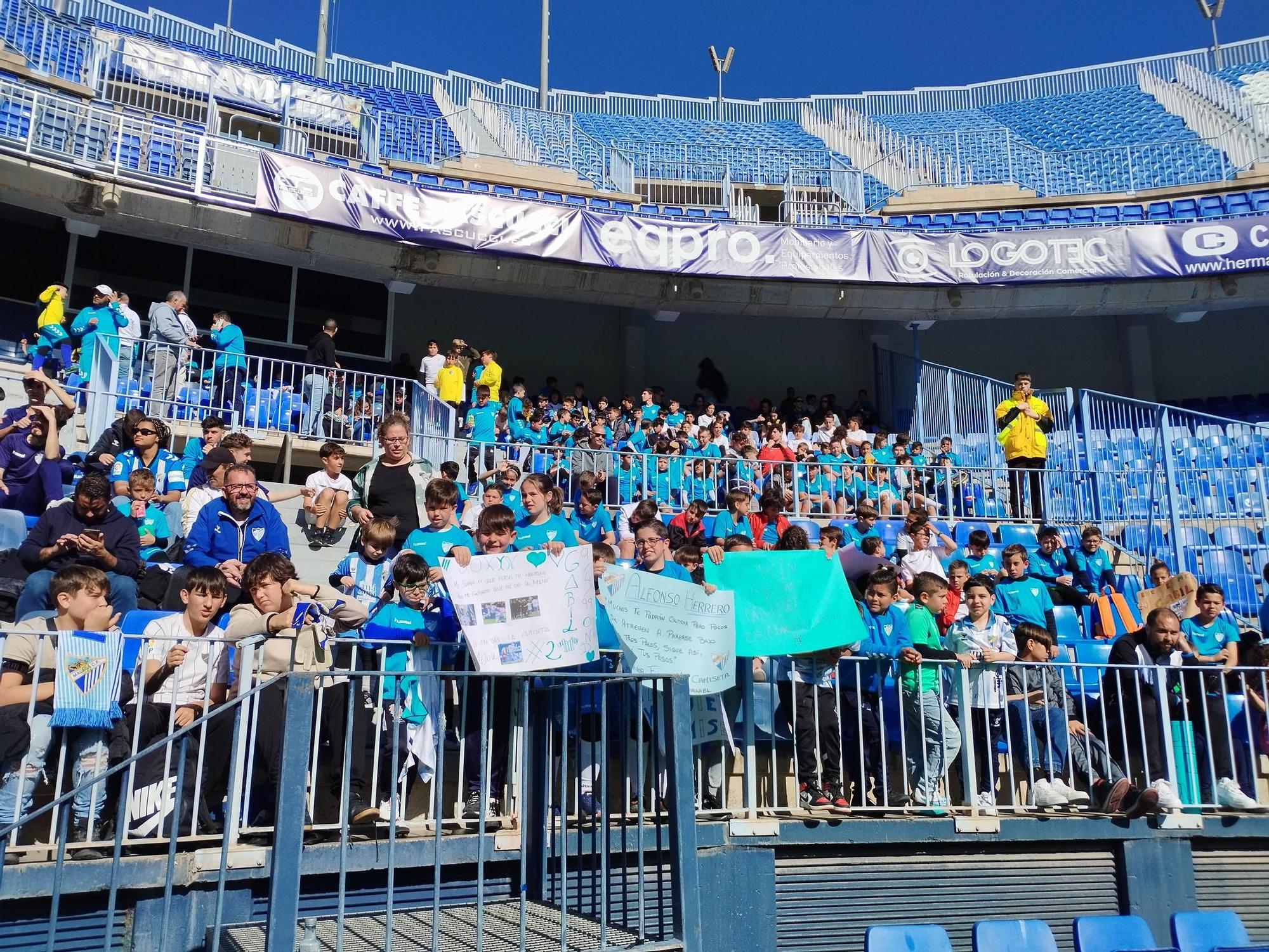 Entrenamiento de puertas abiertas del Málaga CF por la Semana Blanca