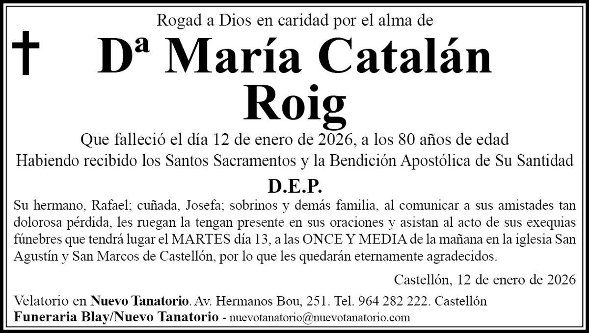 Dª María Catalán Roig