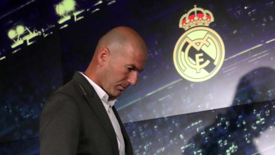 Zidane, durante su presentación.