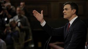 Pedro Sánchez es refereix a Catalunya en el seu discurs d’investidura.