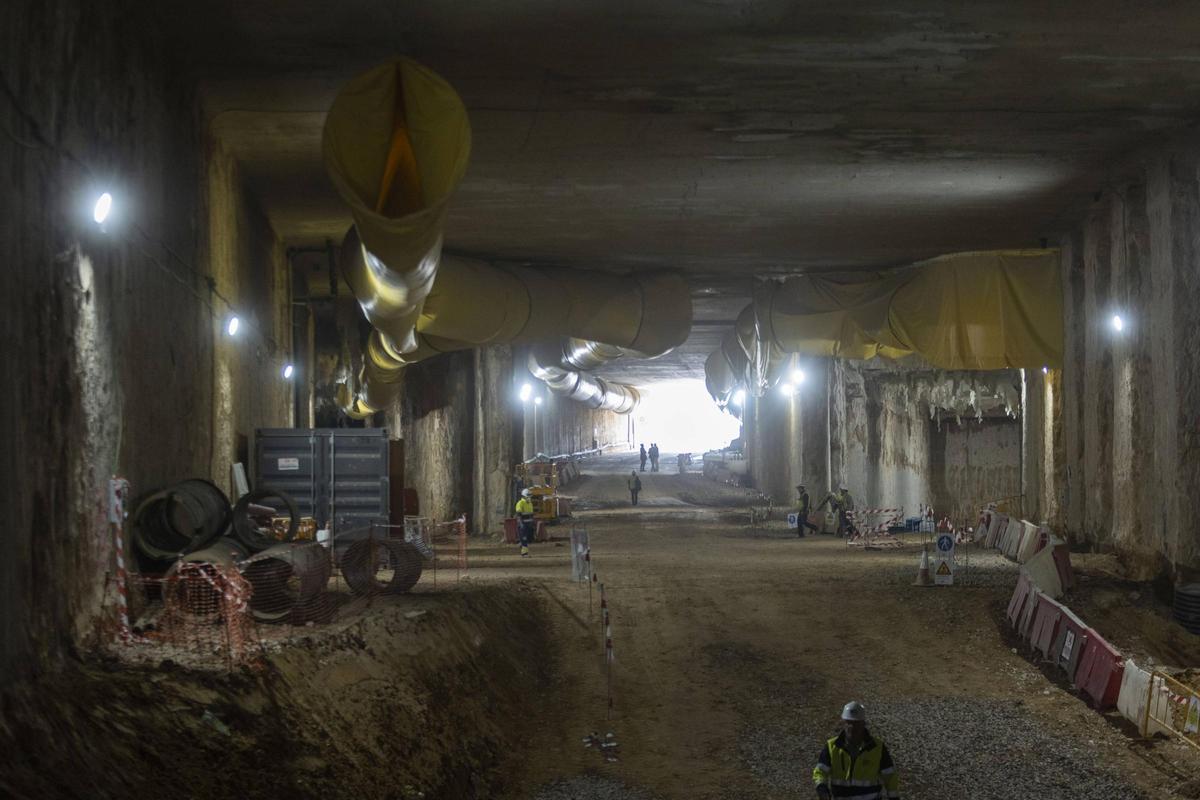 Obras del canal de acceso ferroviario