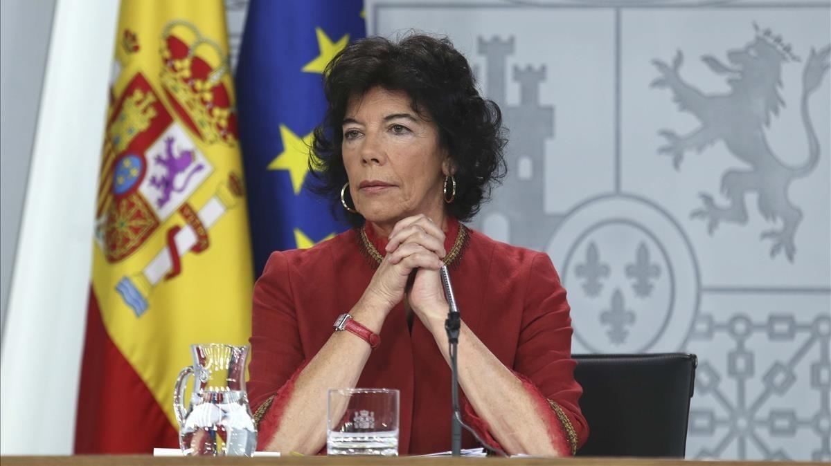 Isabel Celaá, portavoz del Gobierno.