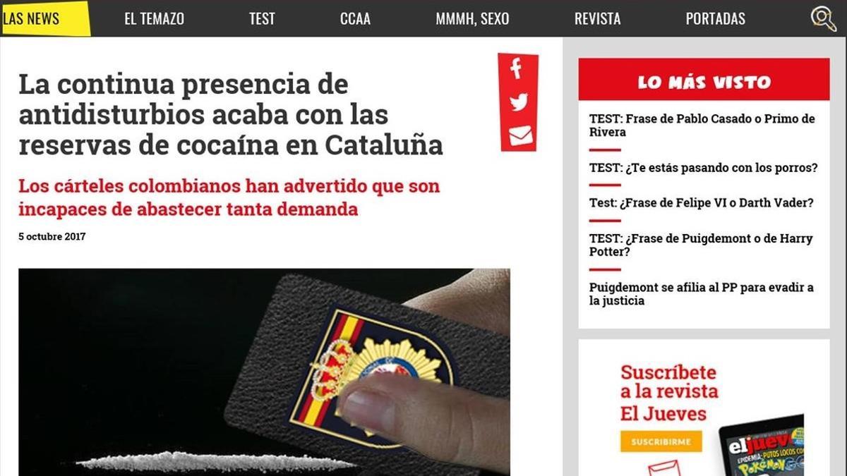 EL JUEVES    La continua presencia de antidisturbios acaba con las reservas de cocaina en Cataluna