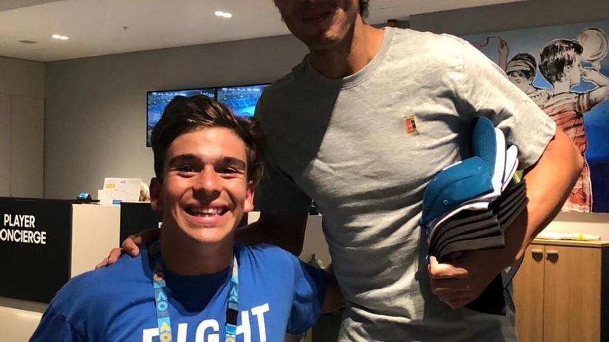 Martín de la Puente, junto a Rafa Nadal, en Melbourne. // @tindelapuente